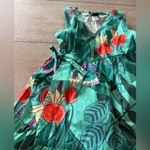 Tea Collection Green Floral Wrap Dress